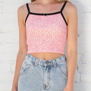 Brandy Melville Belle Tank Pink Cheetah Leopard